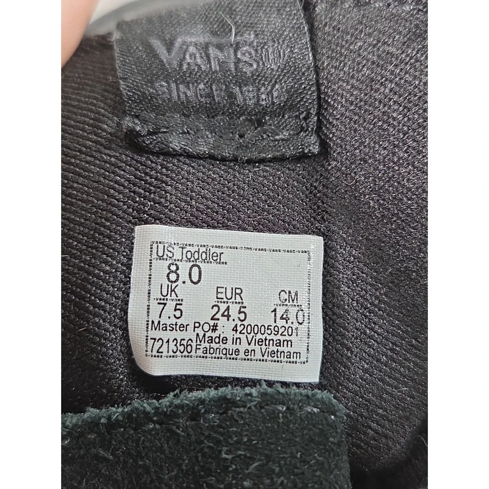 Vans Ward Mid V Triple Black Toddler Boys 8 Skate Shoes Sneakers Suede